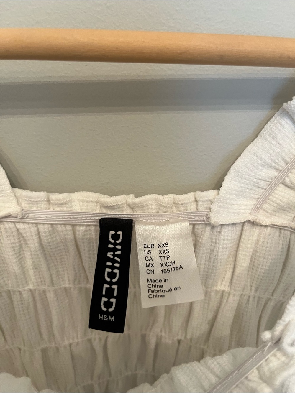 H&M White Smocked Square-Top Tank with Ruffle Straps - Picture 6 of 8